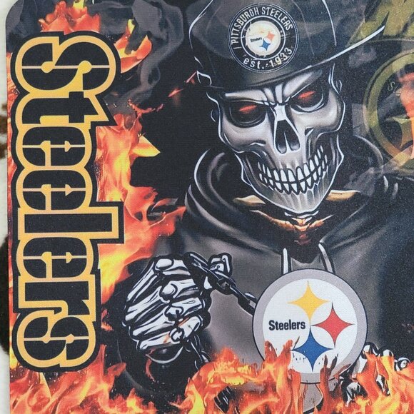 Steelers Football Skull Flames Non Slip Custom Mouse Pad - Picture 6 of 7